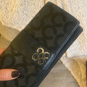 Black long Coach zippy wallet